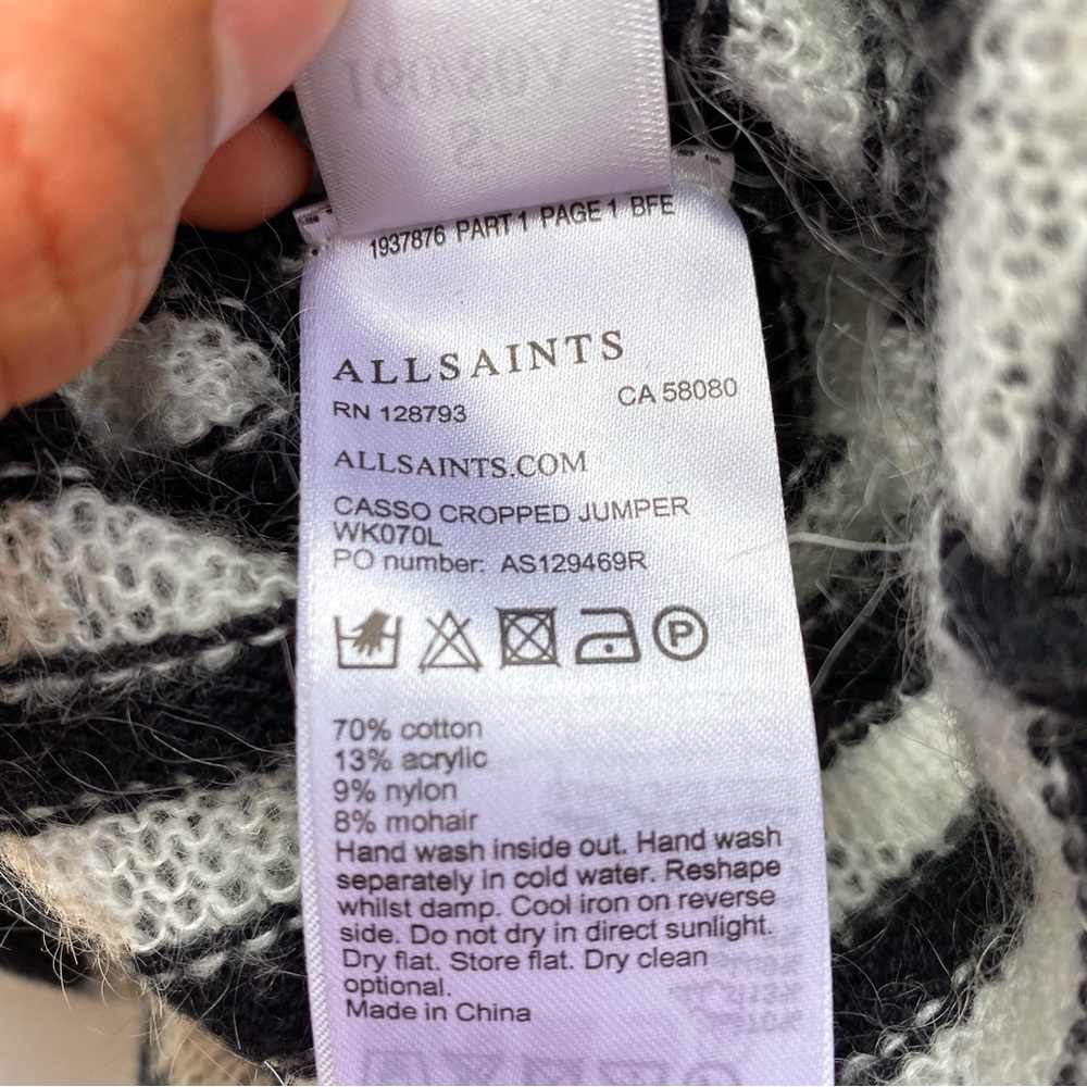 All Saints Black and White Striped Sweater - Picture 9 of 10